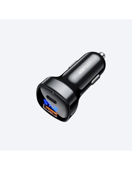 
66 W USB-C USB Power Delivery QC 4.0 FCP automobilinis įkroviklis, juodas
