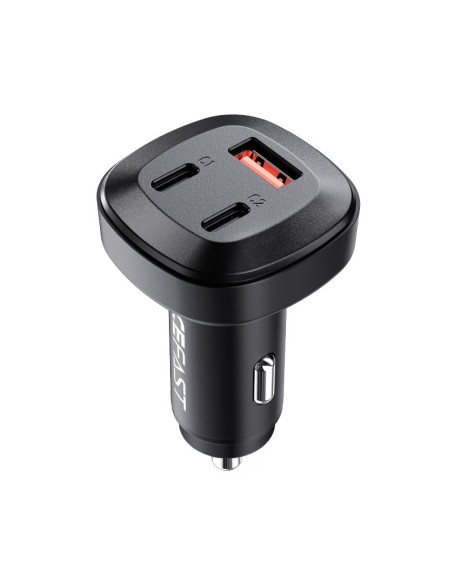 
Automobilinis įkroviklis 66W 2x USB-C USB Power Delivery QC 4.0 juodas
