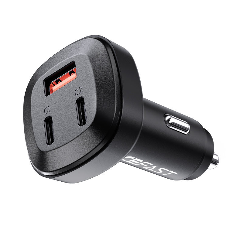 
Automobilinis įkroviklis 66W 2x USB-C USB Power Delivery QC 4.0 juodas
