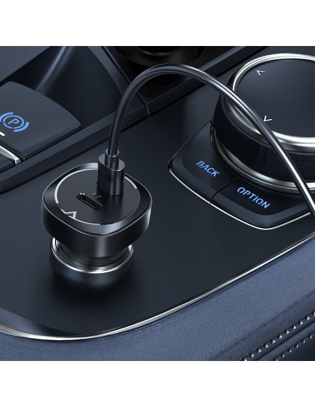
Automobilinis įkroviklis 72W 2x USB-C Power Delivery QC 3.0 juodas
