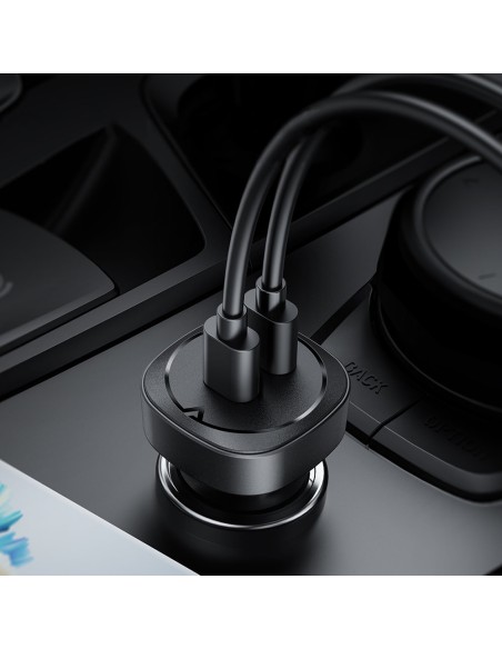 
Automobilinis įkroviklis 72W 2x USB-C Power Delivery QC 3.0 juodas
