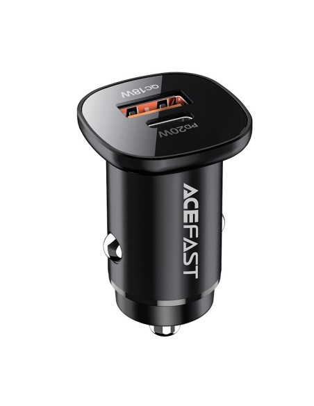 
38W USB-C USB Power Delivery QC 3.0 automobilinis įkroviklis, juodas
