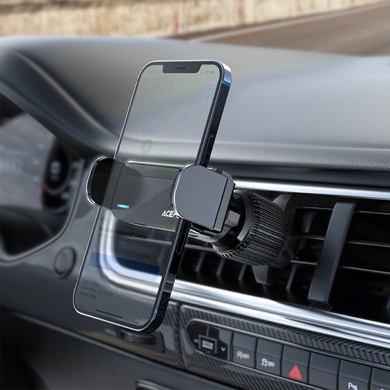 Automatinis automobilinio telefono laikiklis oro angai, juodas