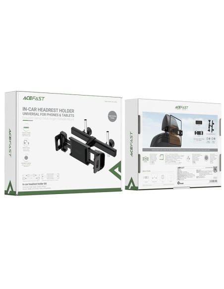 
Automobilinis galvos atramos laikiklis telefonui ir planšetei 135-230mm pločio, juodas
