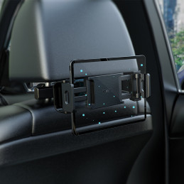 
Automobilinis galvos atramos laikiklis telefonui ir planšetei 135-230mm pločio, juodas
