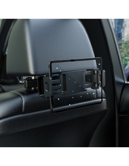 
Automobilinis galvos atramos laikiklis telefonui ir planšetei 135-230mm pločio, juodas
