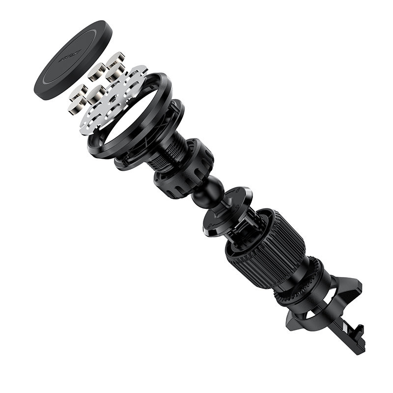 Magnetinis automobilinio telefono laikiklis oro angai, juodas