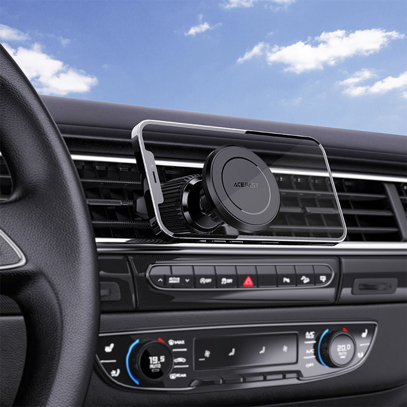 Magnetinis automobilinio telefono laikiklis oro angai, juodas