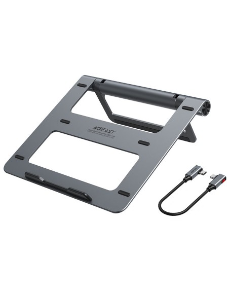 
8in1 nešiojamojo kompiuterio stovas + HUB daugiafunkcis USB-C TF SD HDMI 4K RJ45 100W pilka
