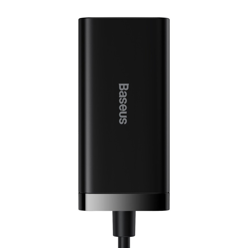 Greitas universalus GaN įkroviklis 2x USB-C 2x USB 100W QC 4.0+ AFC juoda