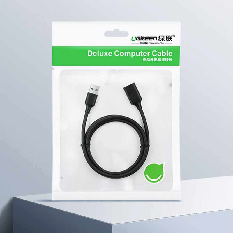 Prailginimo laido adapteris USB 2.0 kabeliui, 50 cm, juodas
