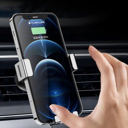 Gravitacinis išmaniojo telefono automobilinis laikiklis oro angai juodas