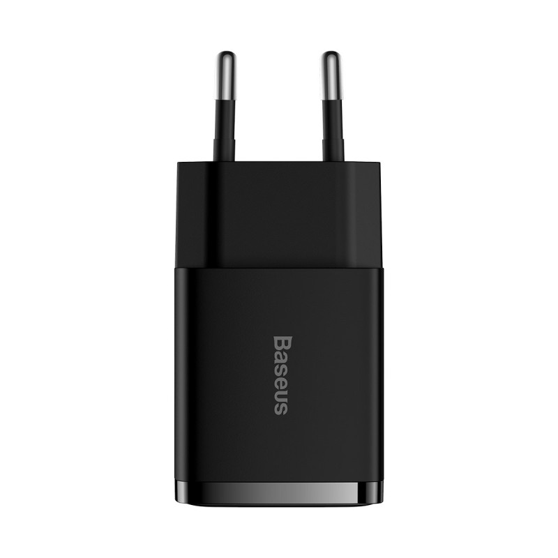 Kompaktiškas 2x USB 10.5W sieninis įkroviklis, juodas