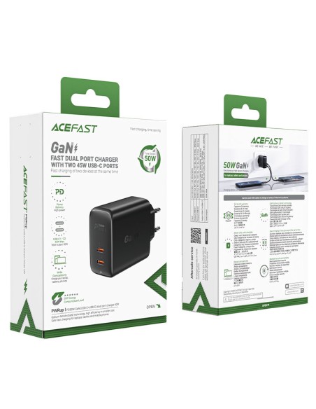 A29 GaN sieninis įkroviklis, du USB-C PD prievadai, 50W, juodas
 
A29 GaN sieninis įkroviklis, du USB-C PD prievadai, 50W, juodas