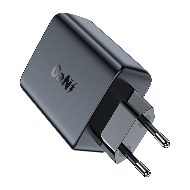 A29 GaN sieninis įkroviklis, du USB-C PD prievadai, 50W, juodas