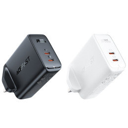 
Lietuviškai A32 GaN tinklo įkroviklis du USB-C PD prievadai 50W JK kištukas juodas
