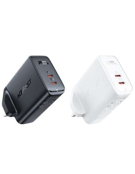 
Lietuviškai A32 GaN tinklo įkroviklis du USB-C PD prievadai 50W JK kištukas juodas
