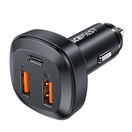 
Automobilinis įkroviklis 2x USB 1x USB-C 66W Power Delivery QC 4.0 juoda
