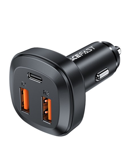 
Automobilinis įkroviklis 2x USB 1x USB-C 66W Power Delivery QC 4.0 juoda
