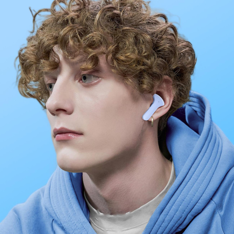In-ear TWS Bluetooth belaidės ausinės šviesiai mėlynos spalvos