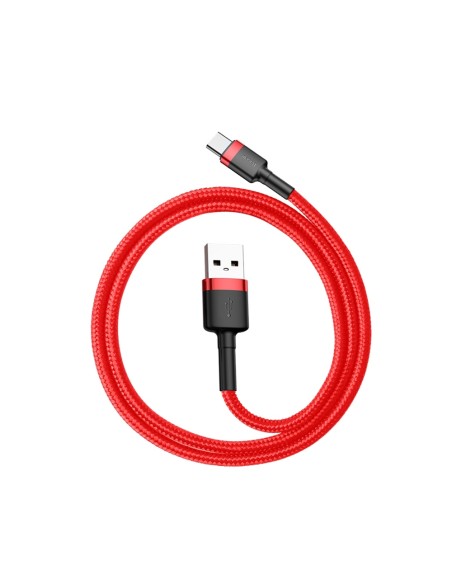 Patvarus lankstus laidas USB laidas USB-C QC3.0 3A 0.5M raudonas Patvarus lankstus laidas USB laidas USB-C QC3.0 3A 0.5M raudonas