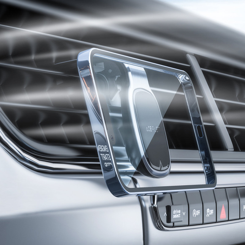 Magnetinis automobilinio telefono laikiklis oro angai, pilkas