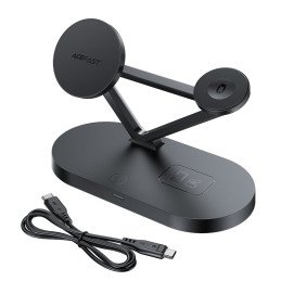 
3in1 Qi 15W belaidis įkroviklis ir stovas iPhone Apple Watch ir AirPods juodos spalvos
