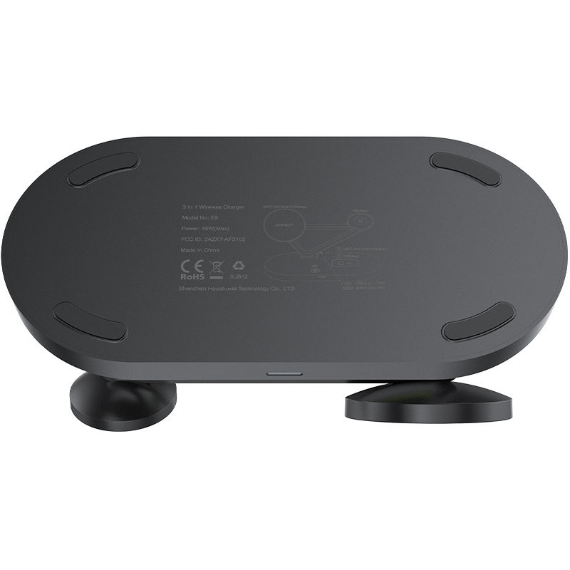3in1 Qi 15W belaidis įkroviklis ir stovas iPhone Apple Watch ir AirPods juodos spalvos