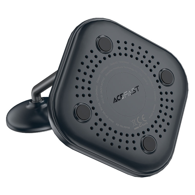 2in1 Qi 15W belaidis įkroviklis ir stovas iPhone ir Apple AirPods E6 juodas