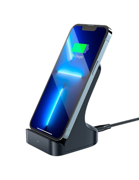 
Qi 15W belaidis indukcinis įkroviklis + pilkas telefono stovas
