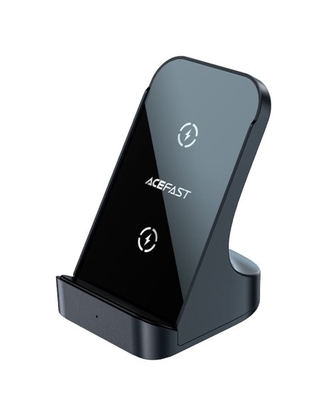 
Qi 15W belaidis indukcinis įkroviklis + pilkas telefono stovas
