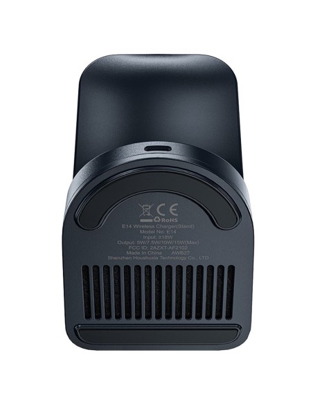 
Qi 15W belaidis indukcinis įkroviklis + pilkas telefono stovas
