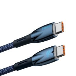 
Glimmer serijos USB-C 480Mb/ s PD 100W greito įkrovimo laidas 2m mėlynas
