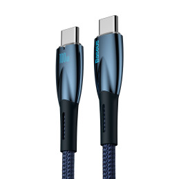 
Glimmer serijos USB-C 480Mb/ s PD 100W greito įkrovimo laidas 2m mėlynas
