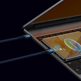 
Glimmer serijos USB-C 480Mb/ s PD 100W greito įkrovimo laidas 2m mėlynas
