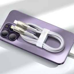 
Glimmer serijos USB-C 480Mb/ s PD 100W greito įkrovimo laidas 2m mėlynas
