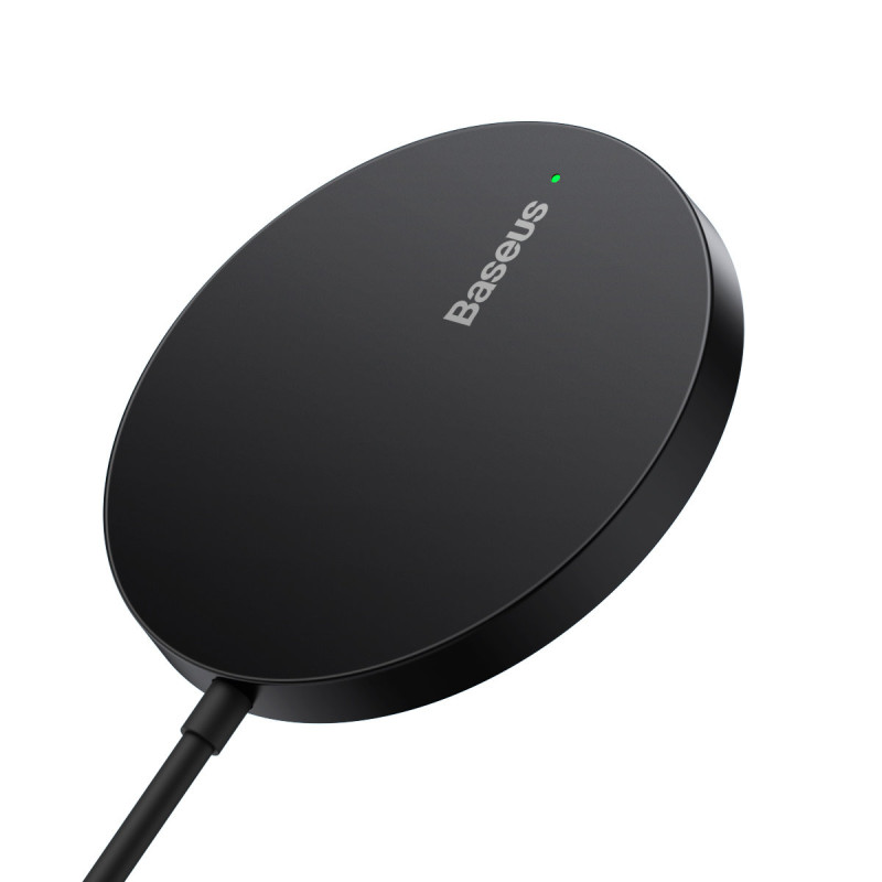 Mažas indukcinis įkroviklis skirtas MagSafe Simple Mini3 15W telefonui, juodas