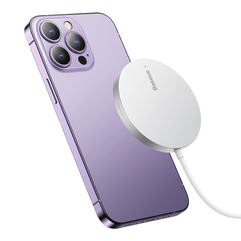 
Mažas indukcinis įkroviklis MagSafe Simple Mini3 15W telefonui, sidabrinis
