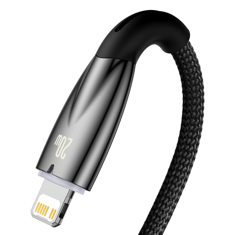Kabelis greitam iPhone įkrovimui USB-C - Lightning 480Mb/ s PD 20W 1m juodas