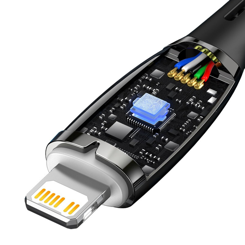 Kabelis greitam iPhone įkrovimui USB-C - Lightning 480Mb/ s PD 20W 1m juodas