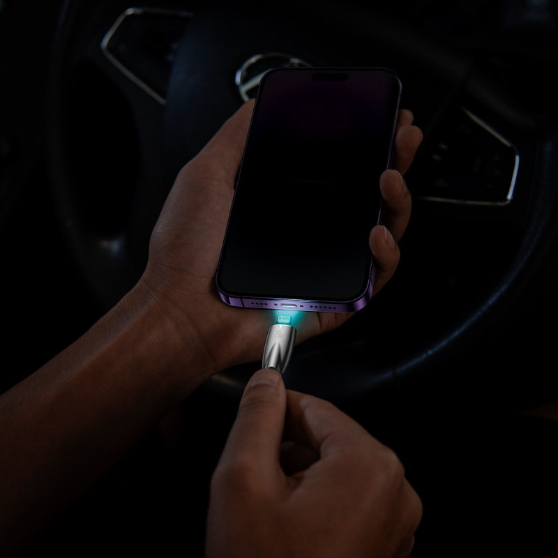 Kabelis greitam iPhone įkrovimui USB-C - Lightning 480Mb/ s PD 20W 1m juodas