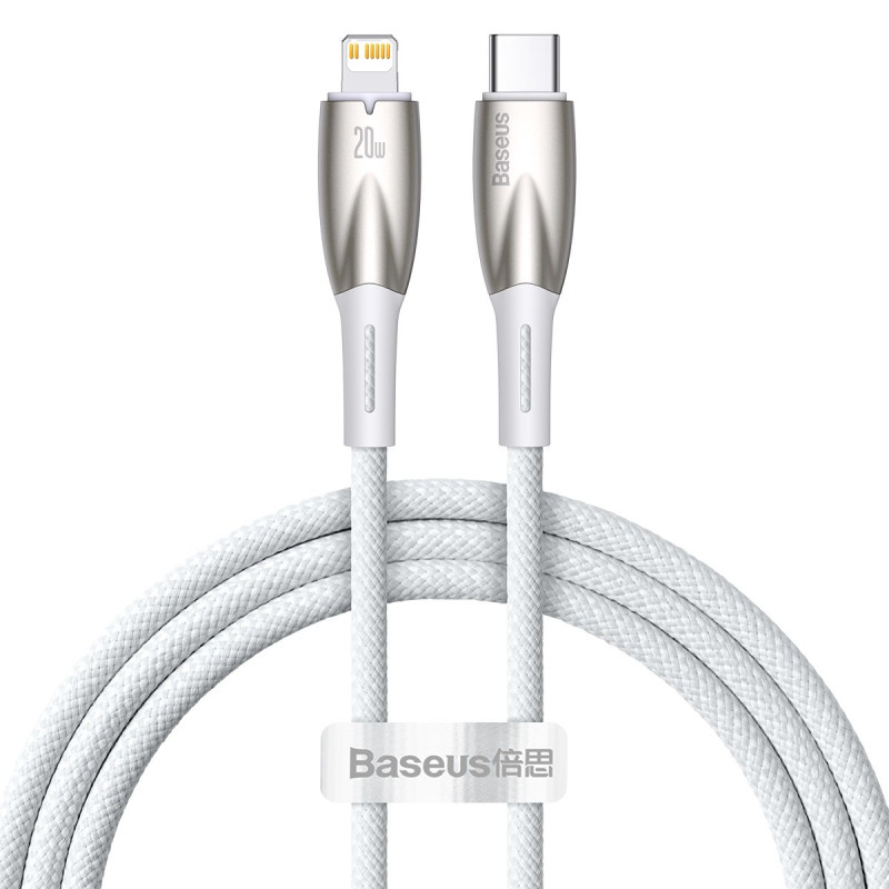 Kabelis greitam iPhone įkrovimui USB-C - Lightning 480Mb/ s PD 20W 1m baltas
Kabelis greitam iPhone įkrovimui USB-C - Lightning 480Mb/ s PD 20W 1m baltas