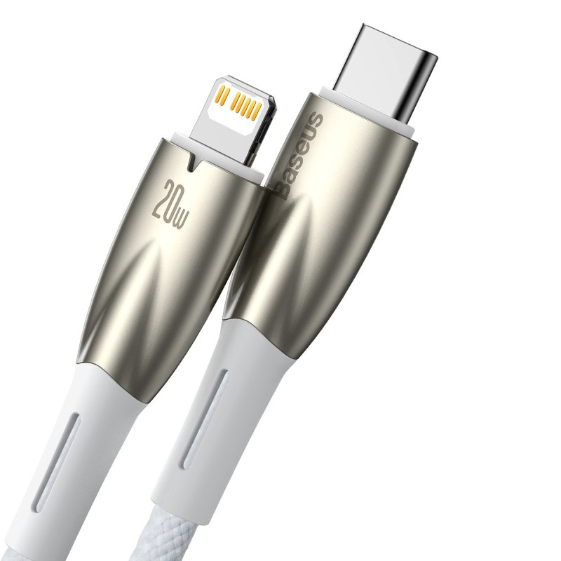 Kabelis greitam iPhone įkrovimui USB-C - Lightning 480Mb/ s PD 20W 1m baltas