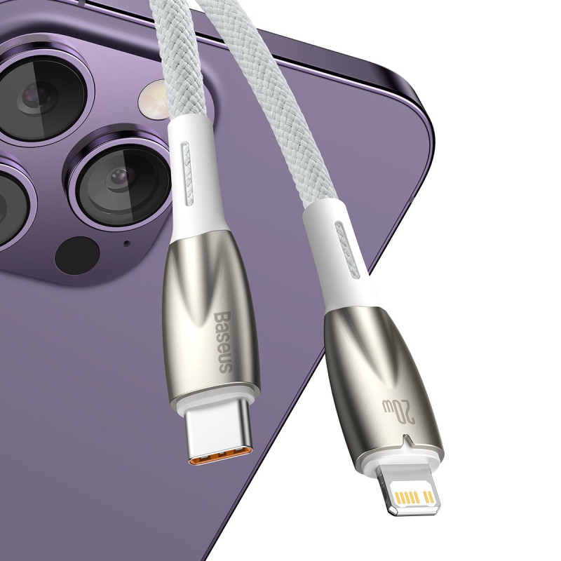 Kabelis greitam iPhone įkrovimui USB-C - Lightning 480Mb/ s PD 20W 1m baltas