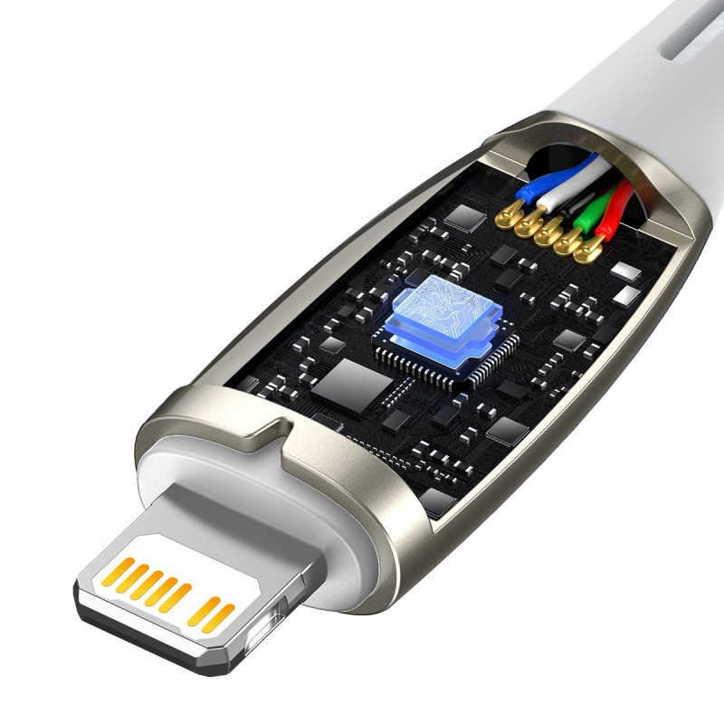 Kabelis greitam iPhone įkrovimui USB-C - Lightning 480Mb/ s PD 20W 1m baltas
