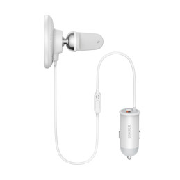 
MagSafe 15W belaidis automobilinis įkroviklis su USB oro išleidimo angos laikikliu, baltas
