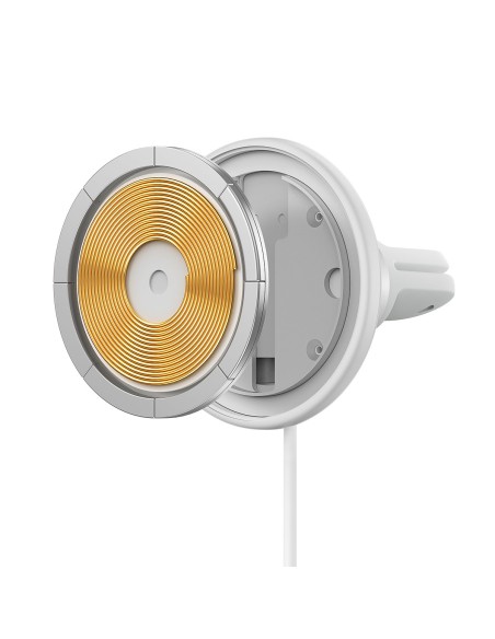 
MagSafe 15W belaidis automobilinis įkroviklis su USB oro išleidimo angos laikikliu, baltas
