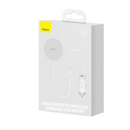 
MagSafe 15W belaidis automobilinis įkroviklis su USB oro išleidimo angos laikikliu, baltas
