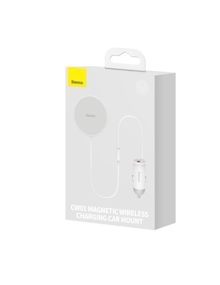 
MagSafe 15W belaidis automobilinis įkroviklis su USB oro išleidimo angos laikikliu, baltas
