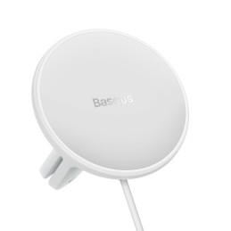 
MagSafe 15W belaidis automobilinis įkroviklis su USB oro išleidimo angos laikikliu, baltas

